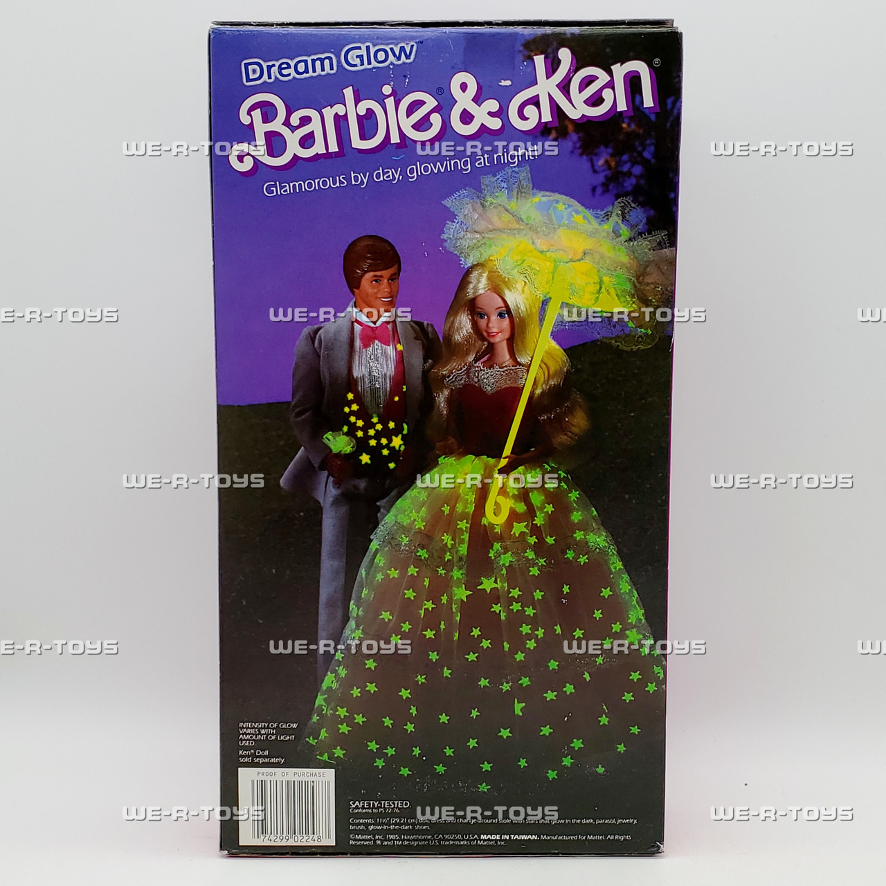 Barbie Dream Glow Doll 1985 Mattel #2248 Starry Gown Glows in the Dark - We-R-Toys Barbie Dream Glow Doll 1985 Mattel #2248 Starry Gown Glows in the Dark - We-R-Toys