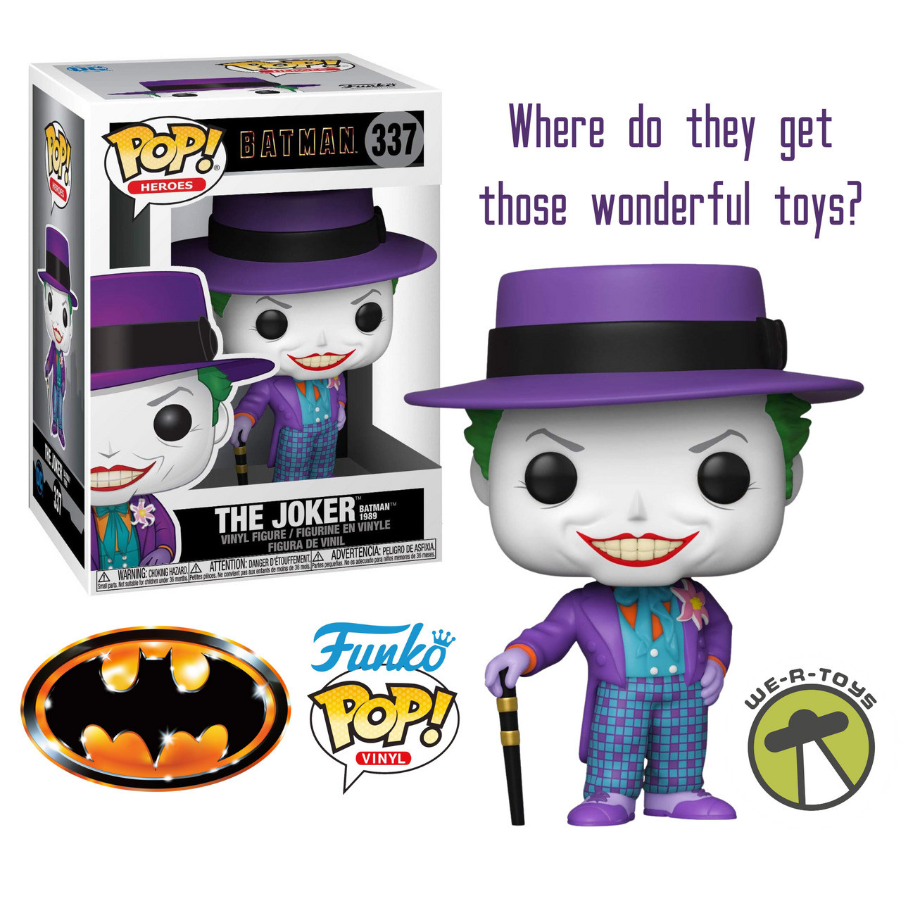 Funko Pop! Heroes 337 The Joker with Hat from Batman 1989 Vinyl