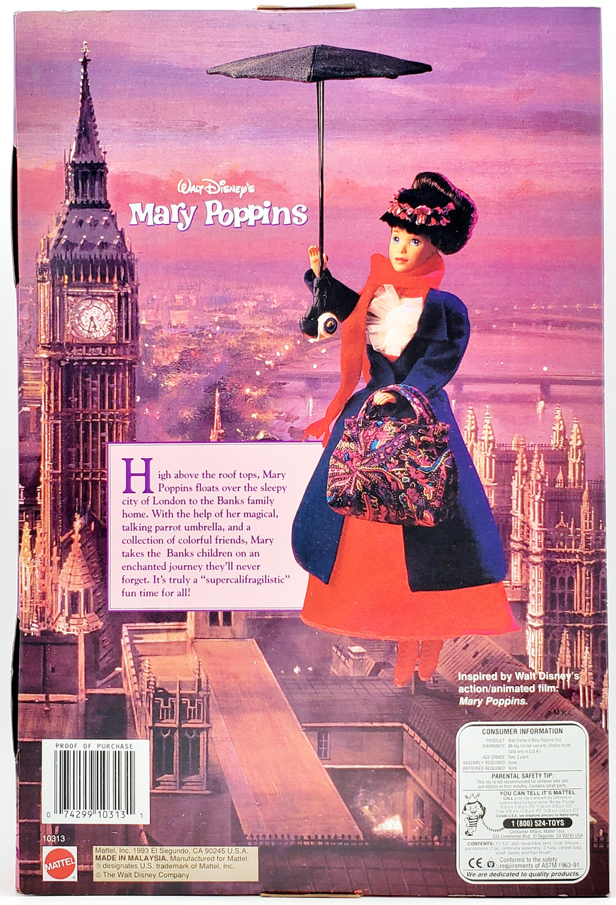 Mary Poppins Doll Disney Exclusive 1993 Mattel 10313 - We-R-Toys