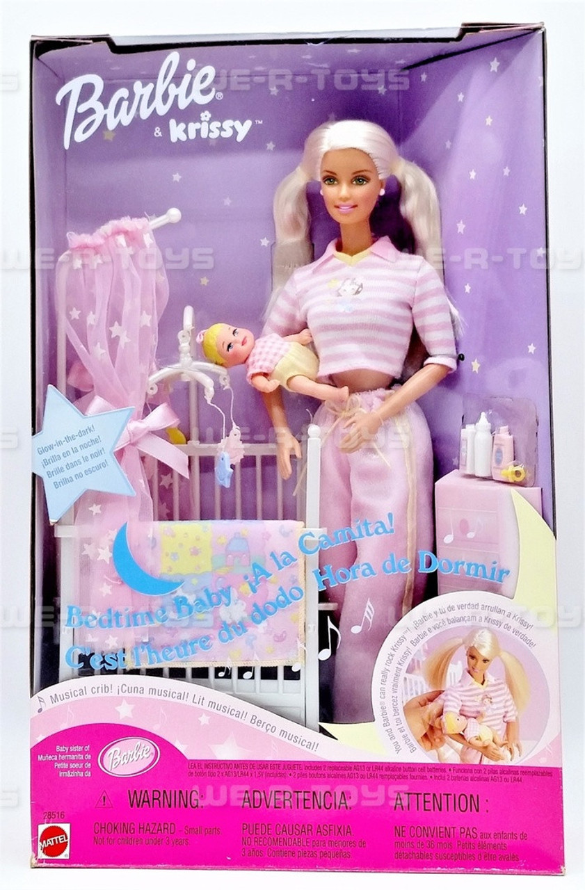 Barbie & Krissy Bedtime Baby Doll Set Multi-Lingual Box 2000 Mattel #28516  NRFB