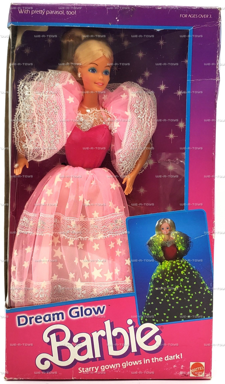 barbie pink dress glow in the dark stars Mattel Barbie Barbie With Glow In The Dark Stars On Dress Gen X Nostalgia For Vintage Barbie Dolls Like Peaches And Cream