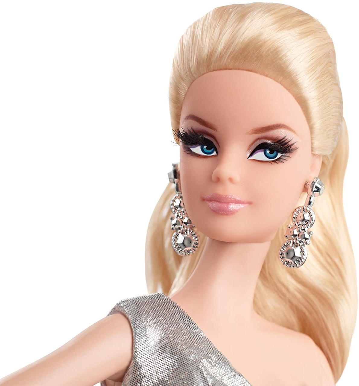The Barbie Look City Shine Silver Dress Black Label Doll 2014