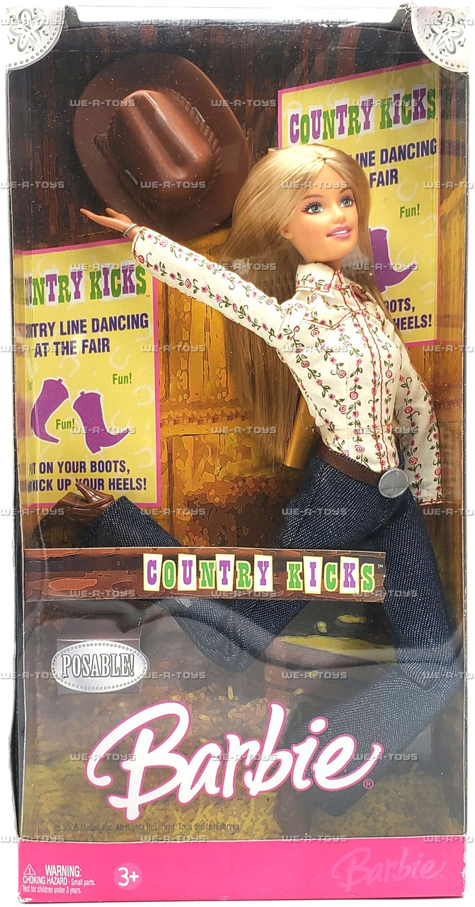 Barbie Country Kicks Posable Doll Line Dancing 2006 Mattel