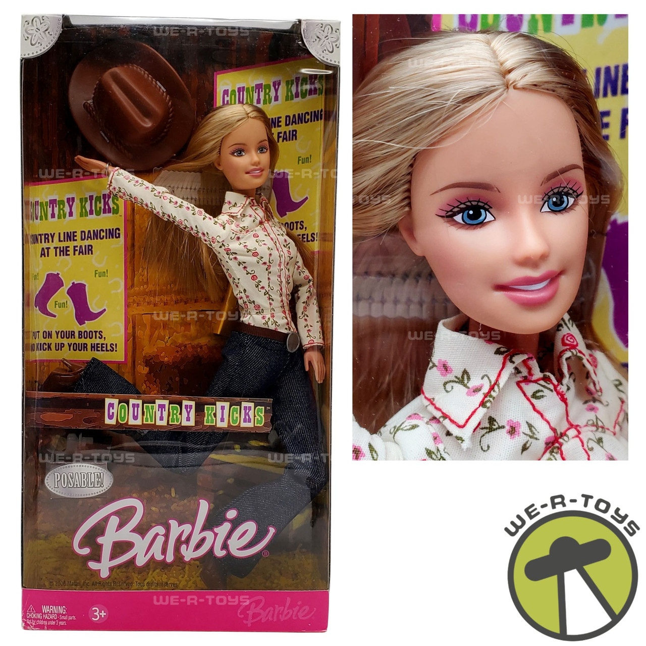 Barbie Country Kicks Posable Doll Line Dancing 2006 Mattel No