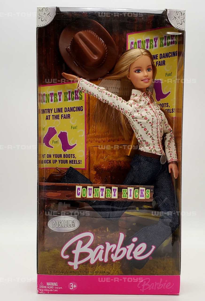 Barbie Country Kicks Posable Doll Line Dancing 2006 Mattel No