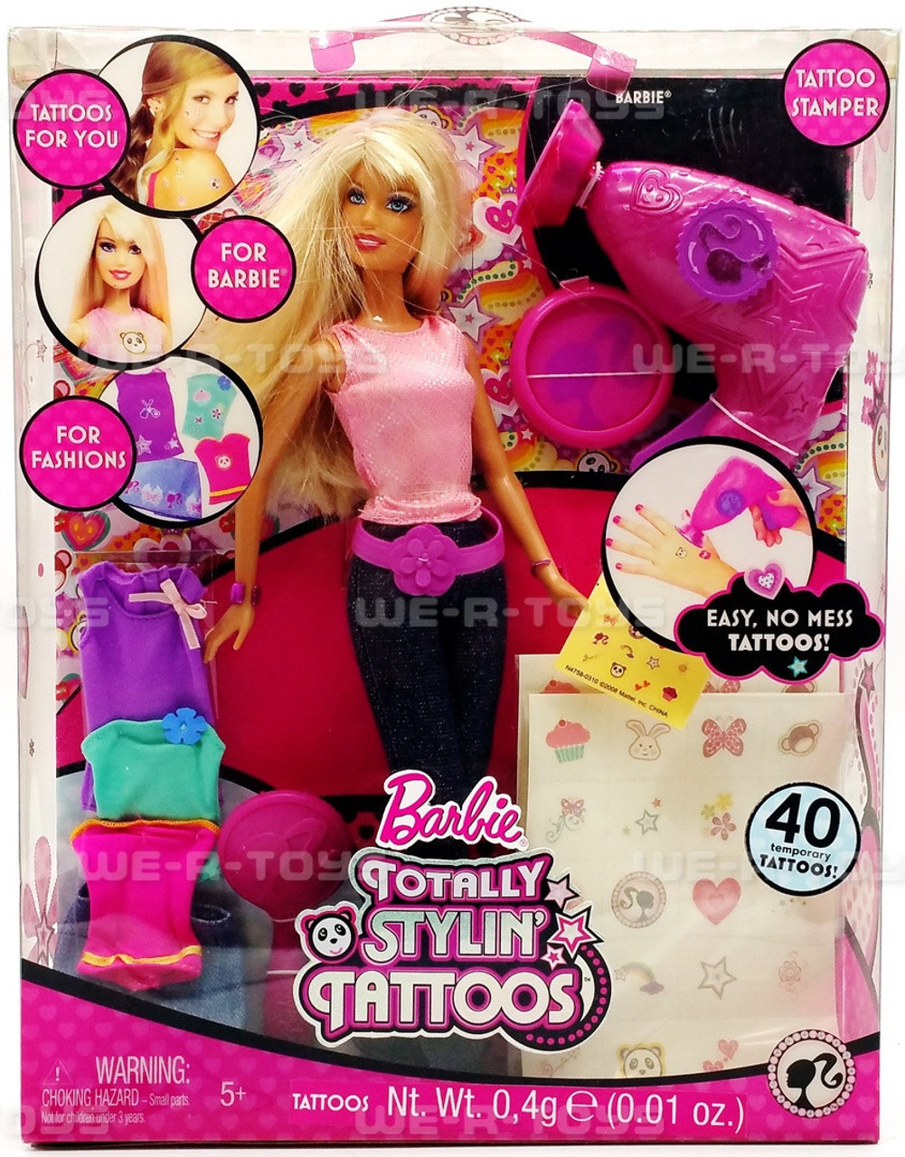 Totally Stylin' Tattoos Barbie Doll 2008 Mattel No N4758