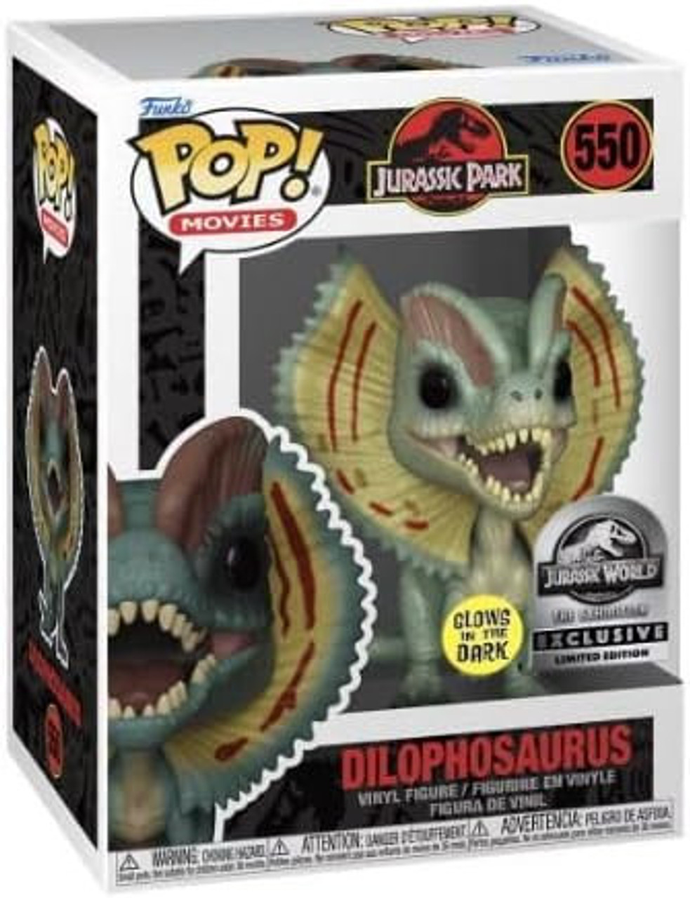 Funko Pop! Movies Jurassic Park #550 Dilophosaurus GitD Vinyl Figure -  We-R-Toys