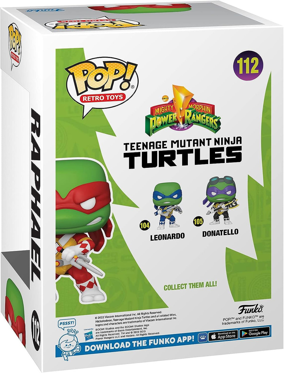 Funko Pop! Retro Toys 112 MMPR TMNT Raphael as Red Ranger 2022 ...