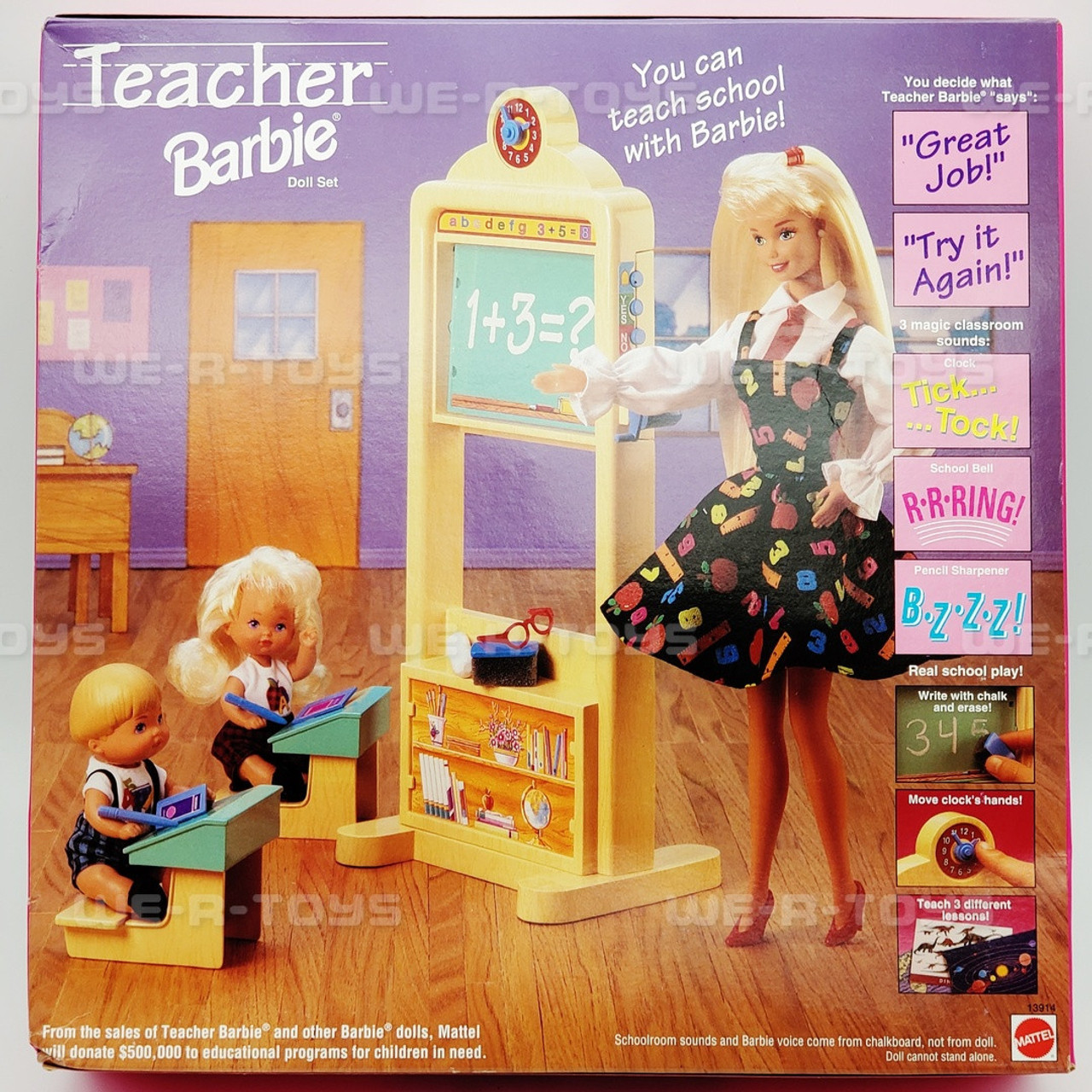 Teacher Barbie Doll With Two African American Students Recalled 1995 NRFB