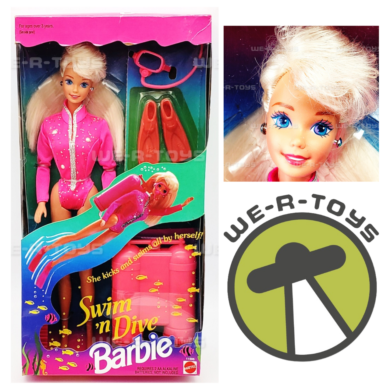 Swim 'n Dive Barbie(バービー) Speedboat - BOAT Fits 2 Barbie(バービー) Size Dolls (1994 Arcotoys, Swim \u0027n Dive Barbie(バービー) Speedboat - BOAT Fits 2 Barbie