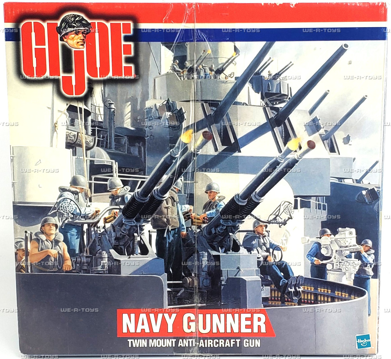 GI Joe Brunette Navy Gunner With Twin Mount Anti-Aircraft Gun