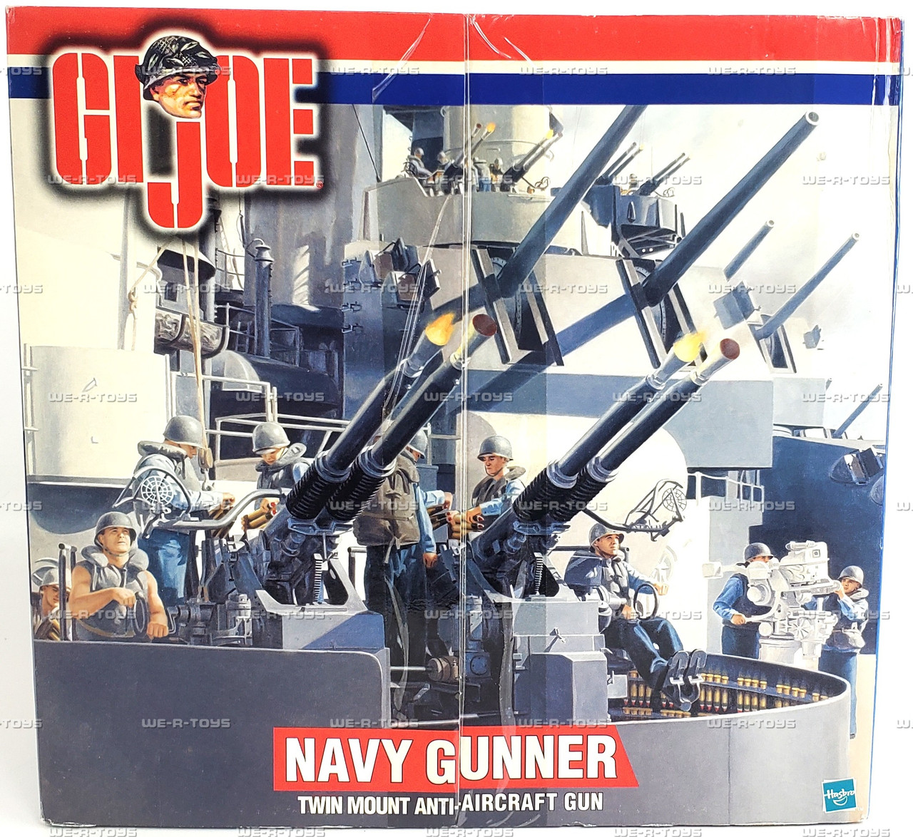 GI Joe Brunette Navy Gunner With Twin Mount Anti-Aircraft Gun