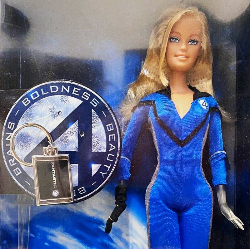 Marvel Fantastic 4 Barbie as Invisible Woman Doll 2005 Mattel J0871