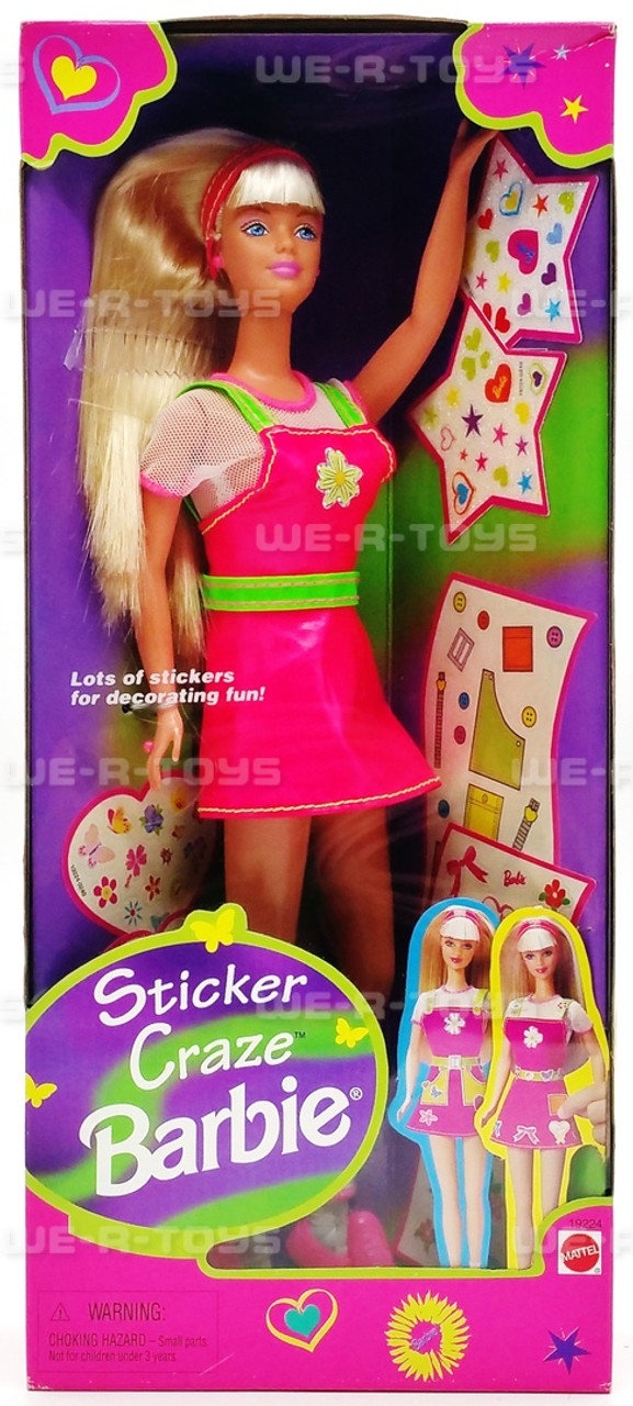 Sticker Craze Barbie Doll w Stickers 1997 Mattel 19224