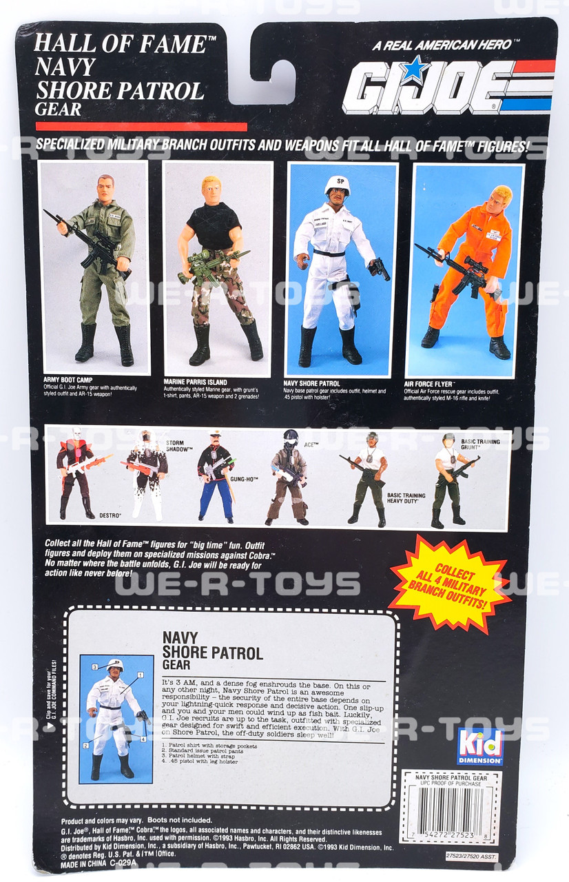 G.I. Joe Hall of Fame Navy Shore Patrol Gear 1993 KidDimension