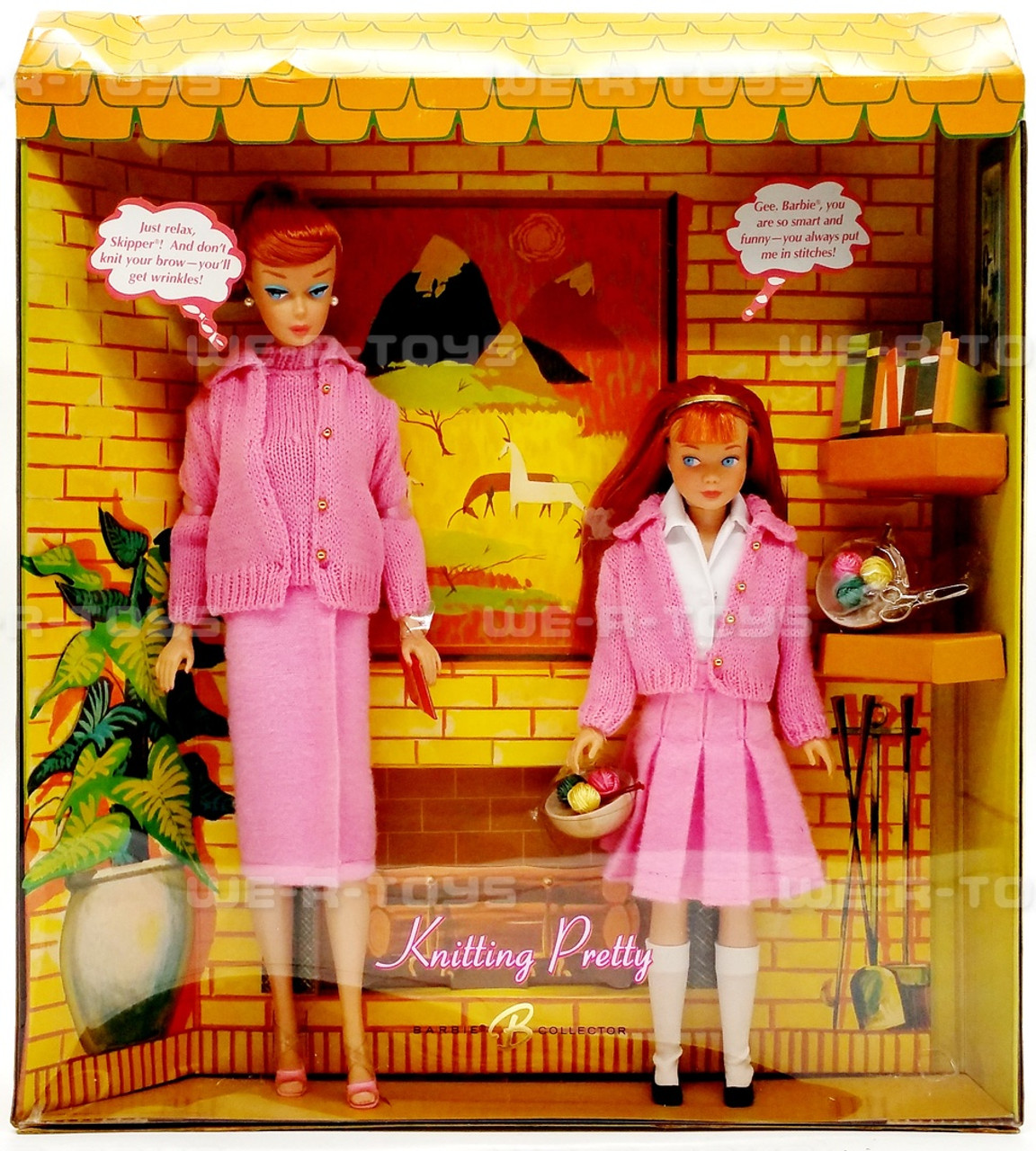 Barbie Collector Barbie & Skipper Knitting Pretty Vintage Set 2007 Mattel  K7967