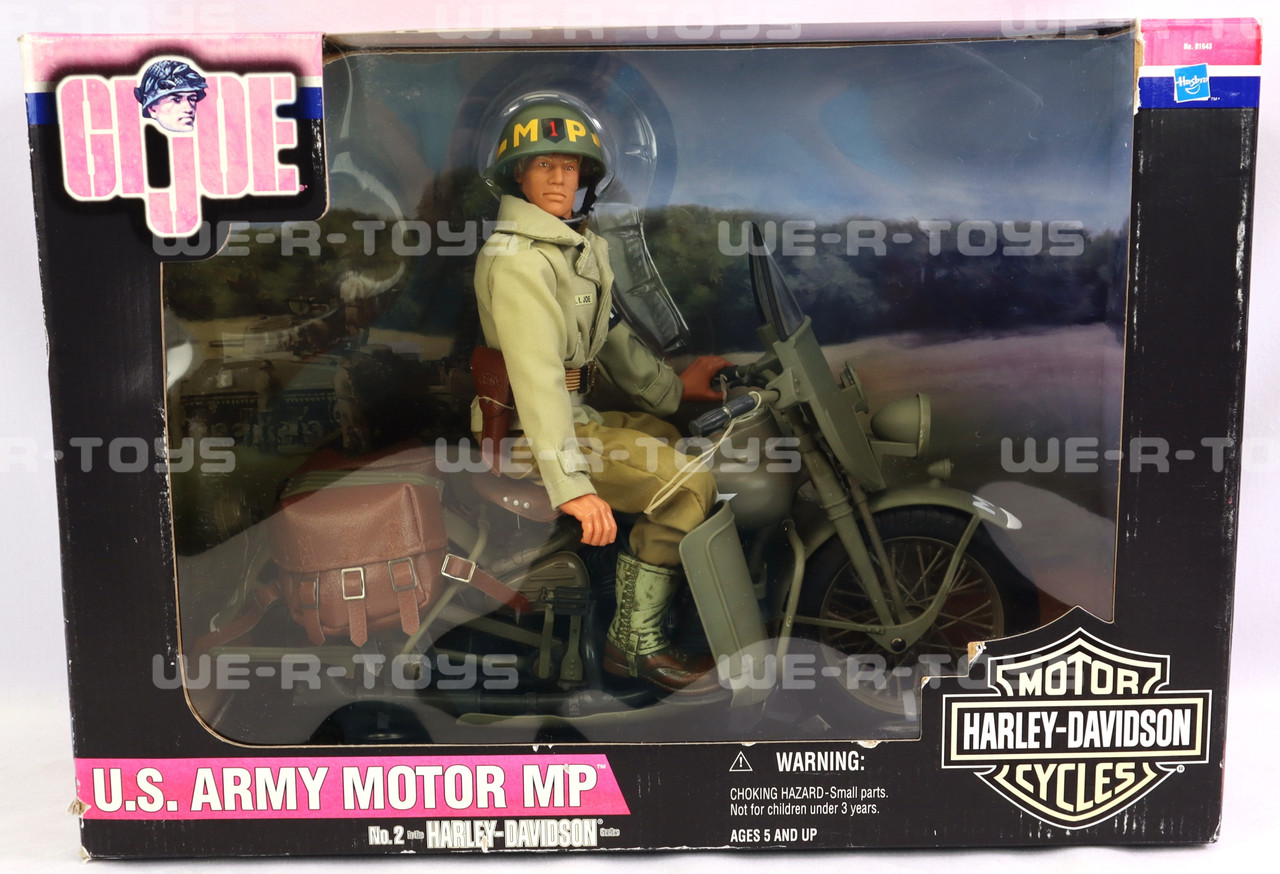 G.I. Joe US Army Motor MP Harley Davidson Action Figure and Vehicle 2000  NRFB