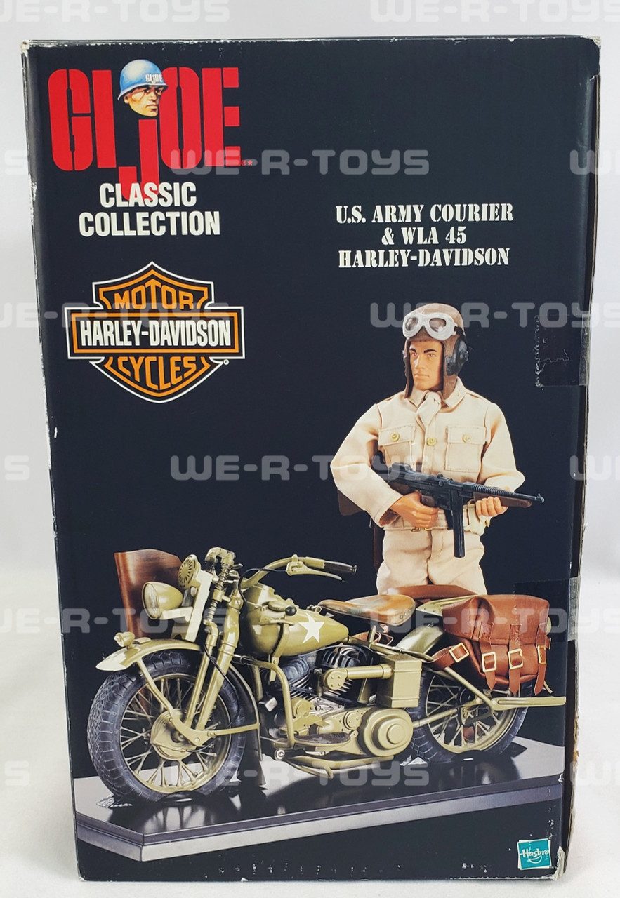 GI Joe US Army Courier and WLA Harley Davidson Action Figure and Vehicle  1998