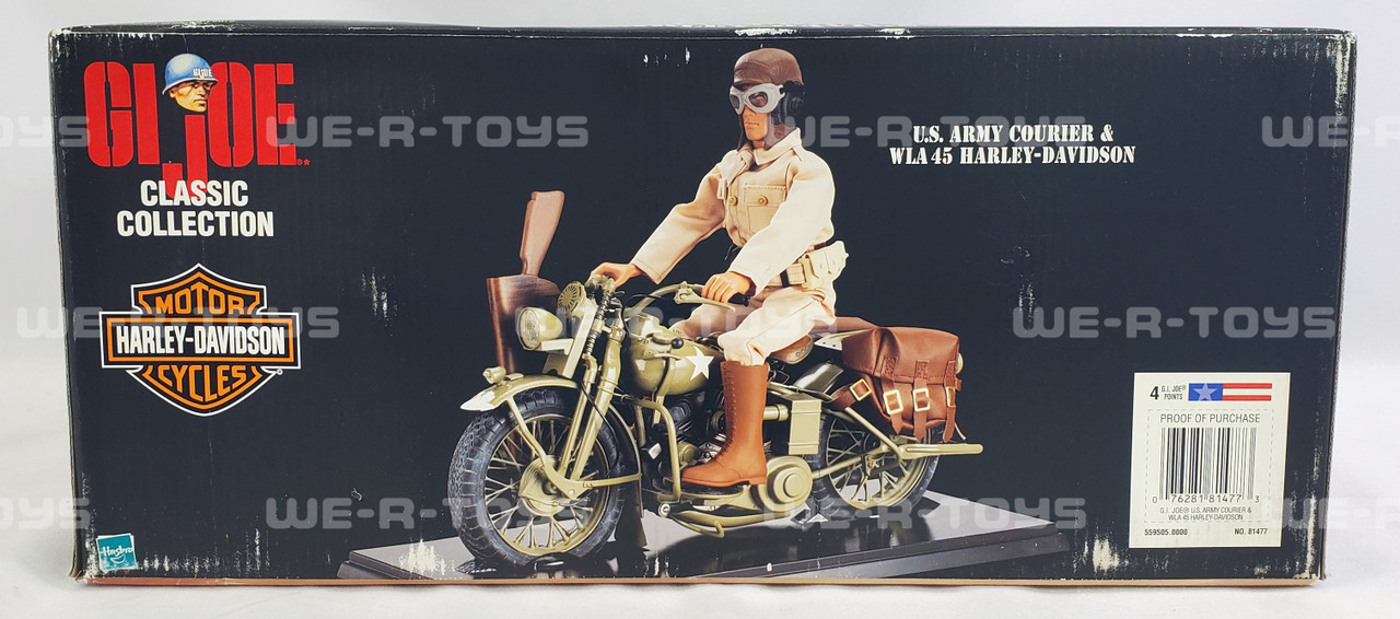 GI Joe US Army Courier and WLA Harley Davidson Action Figure and Vehicle  1998