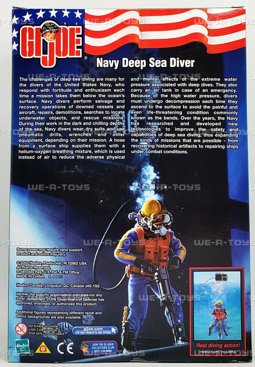 G.I. Joe Navy Deep Sea Diver Figure Real Diving Action #81882