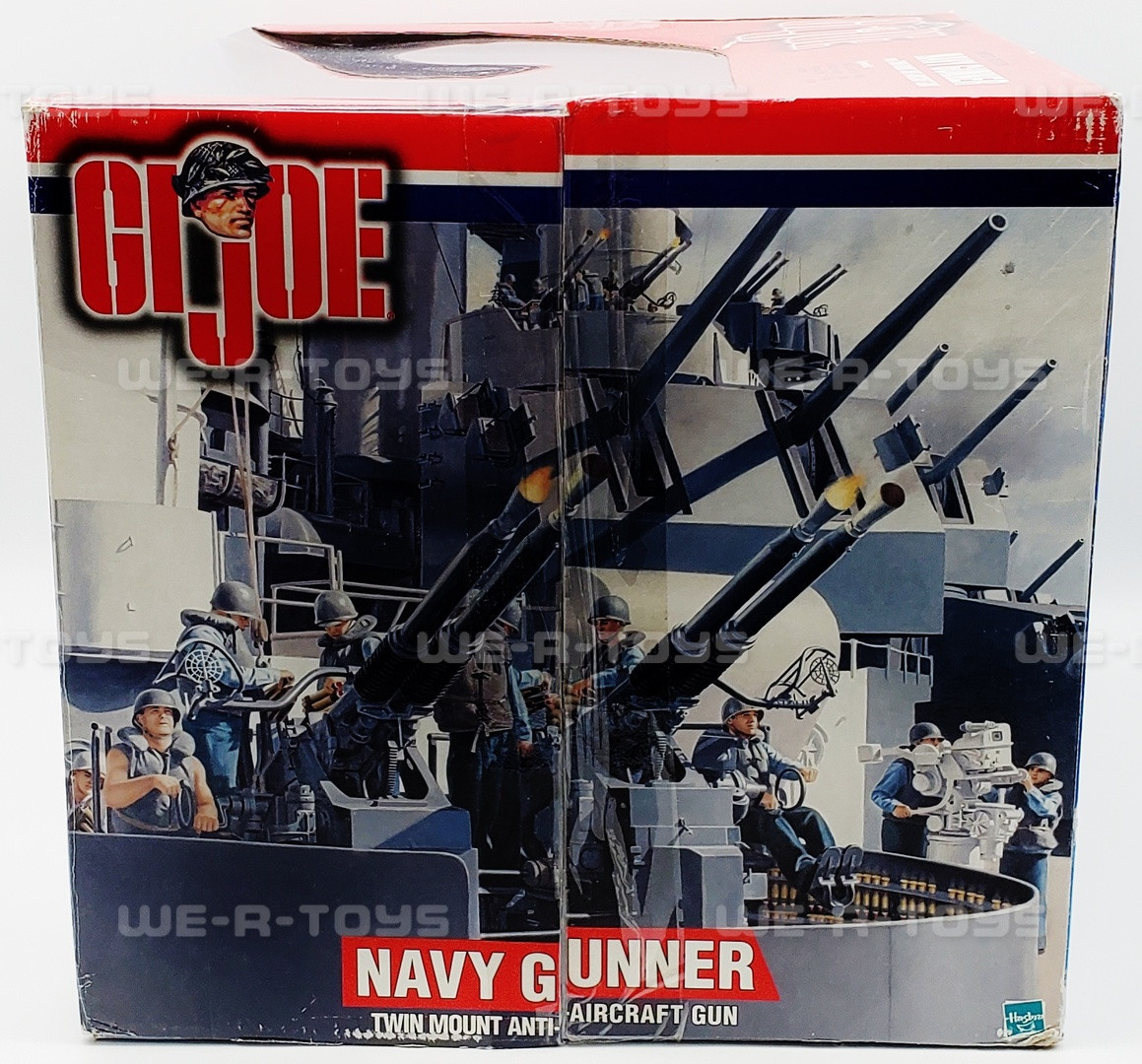 GI Joe Blond Navy Gunner With Twin Mount Anti-Aircraft Gun White