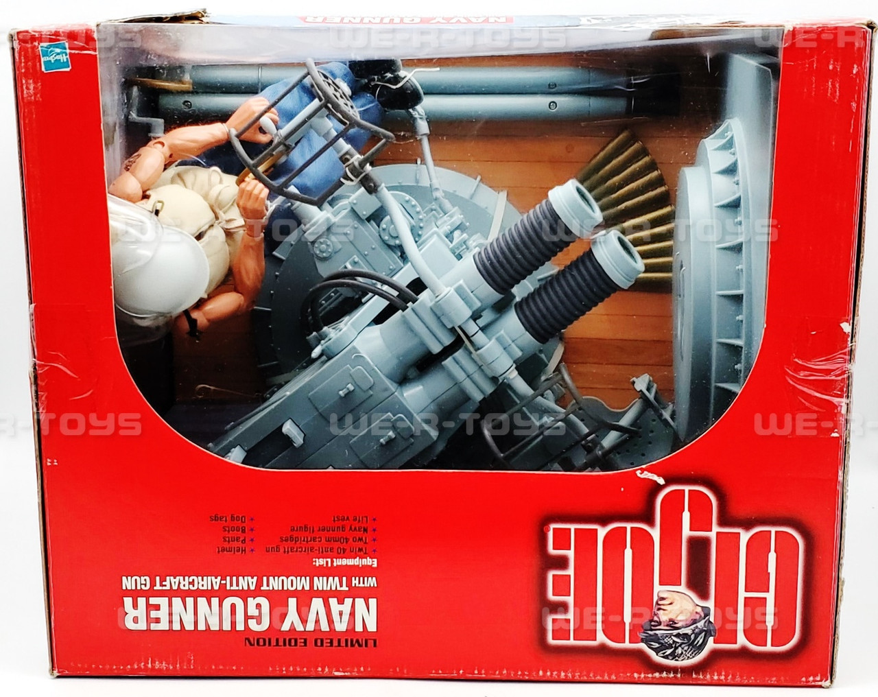 GI Joe Blond Navy Gunner With Twin Mount Anti-Aircraft Gun White