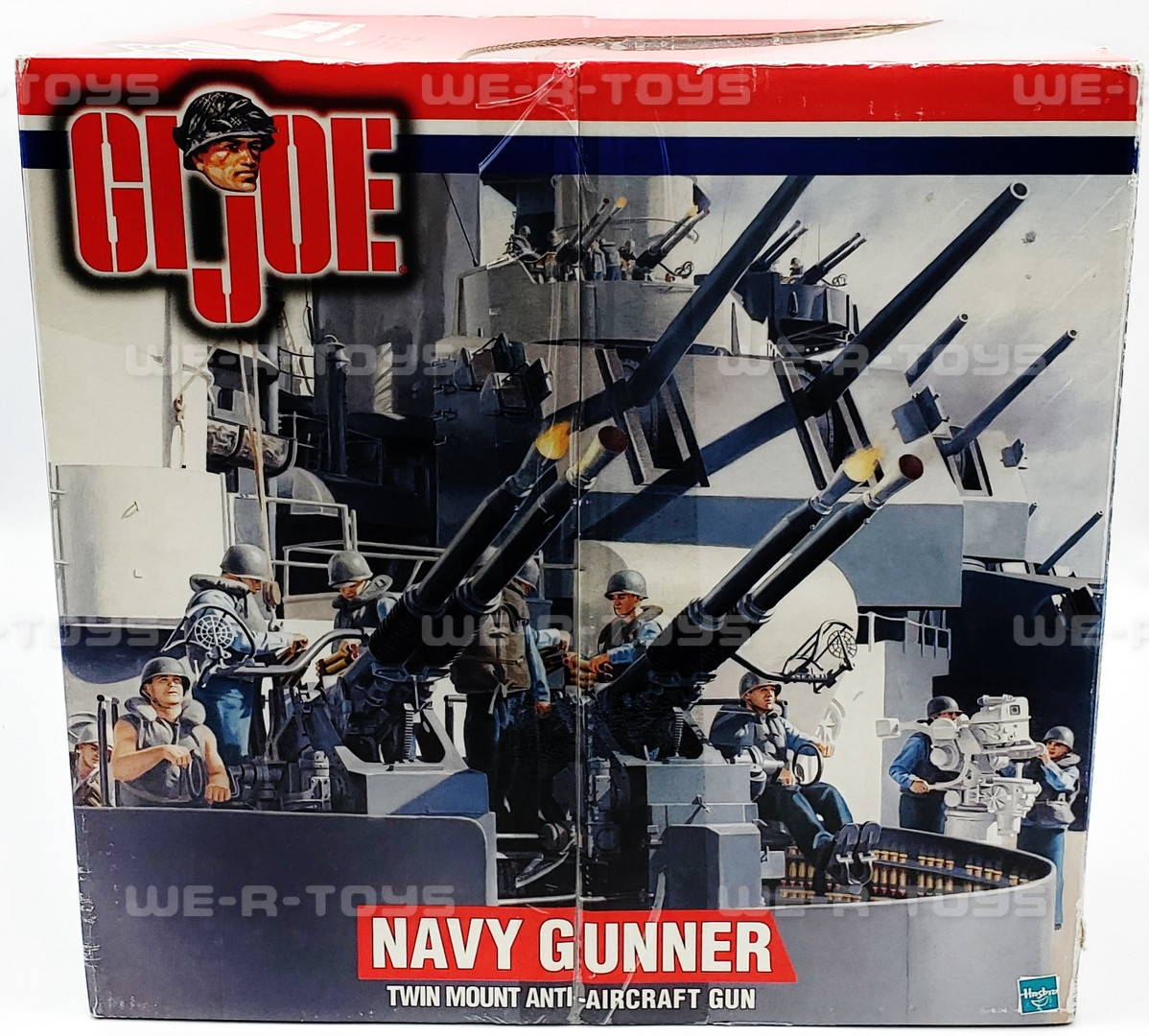GI Joe Brunette Navy Gunner With Twin Mount Anti-Aircraft Gun