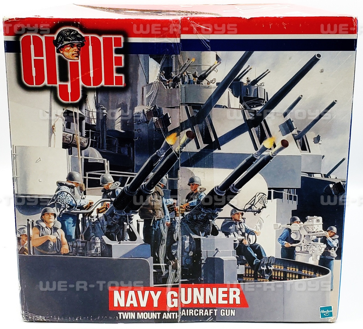 GI Joe Brunette Navy Gunner With Twin Mount Anti-Aircraft Gun