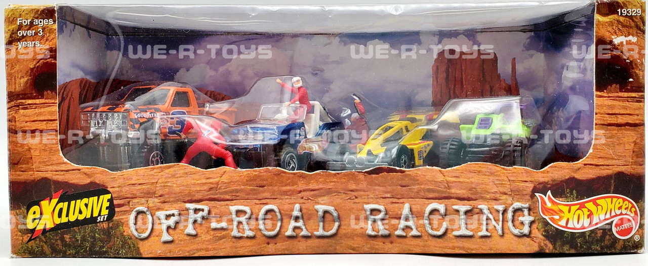 Hot Wheels Exclusive Off-Road Racing 4-Car Set with Figures 1997