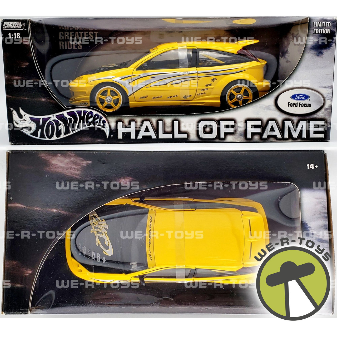 Hot Wheels Metal Collection 1:18 Scale Yellow Ford Focus #B8717