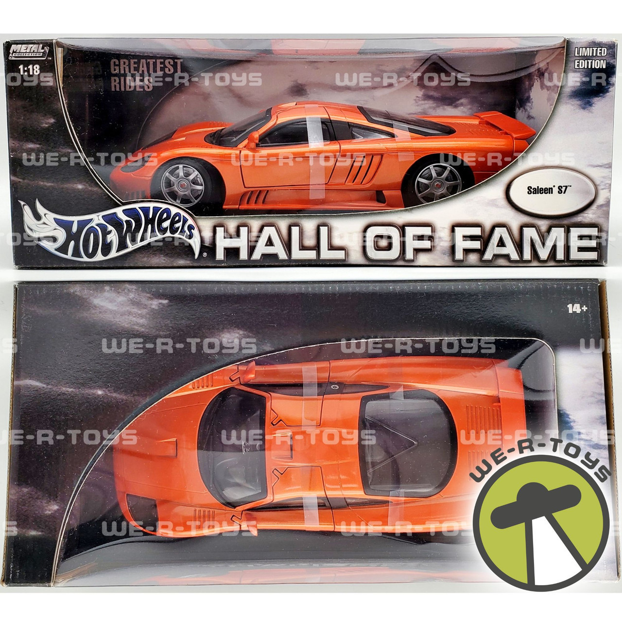 Hot Wheels Hall of Fame Orange Saleen S7 Metal Collection 1:18