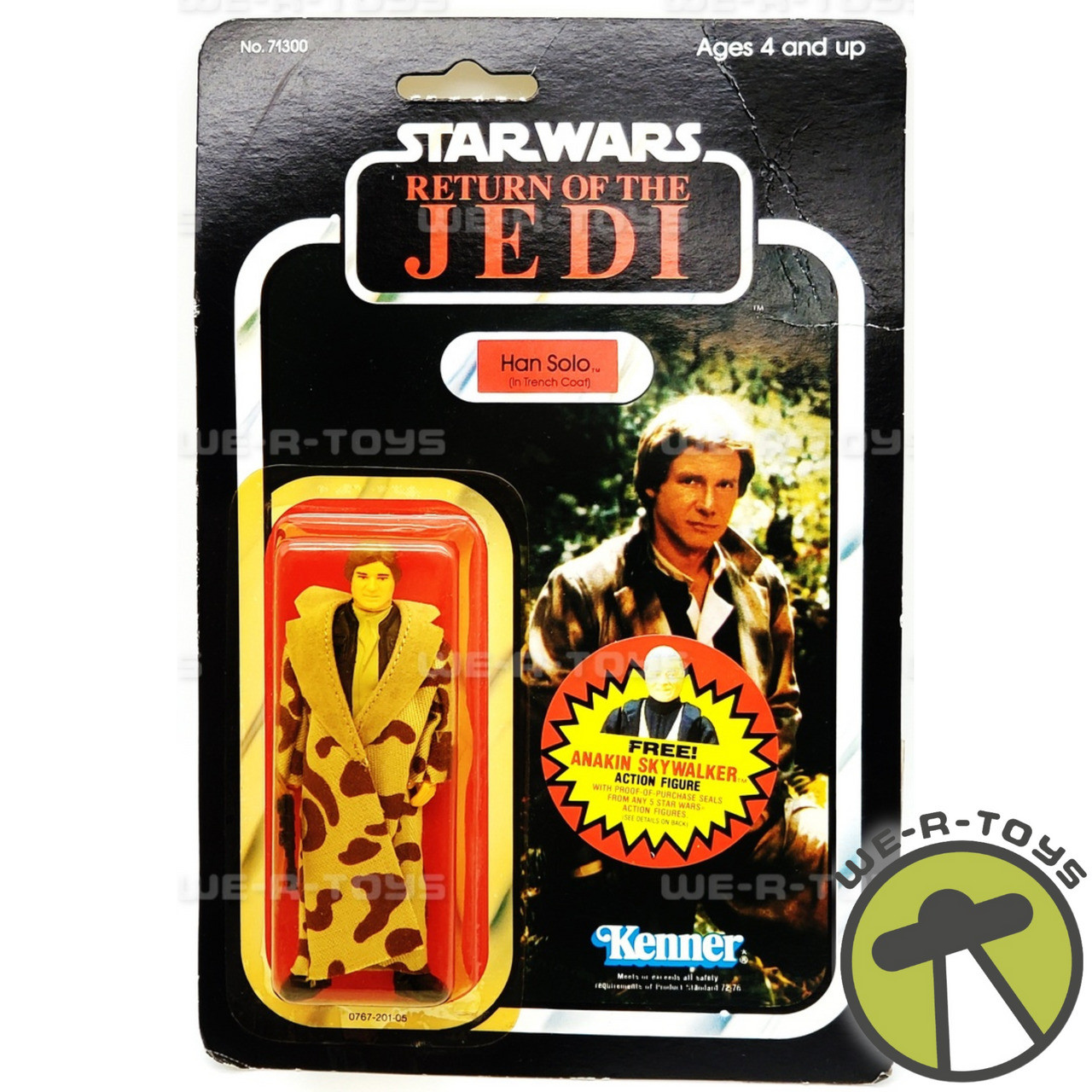 Star Wars ROTJ Han Solo in Trench Coat Action Figure 77 Back Blank