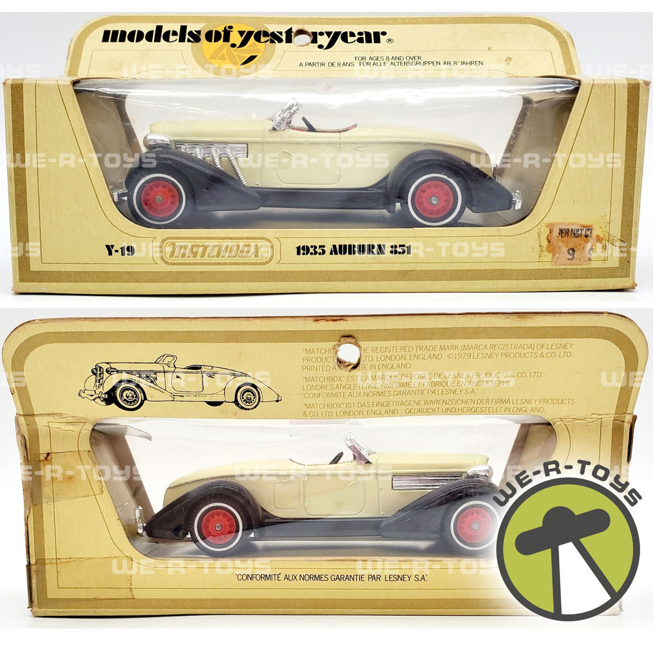 Models of Yesteryear White 1935 Auburn 851 Matchbox 1:42 Scale