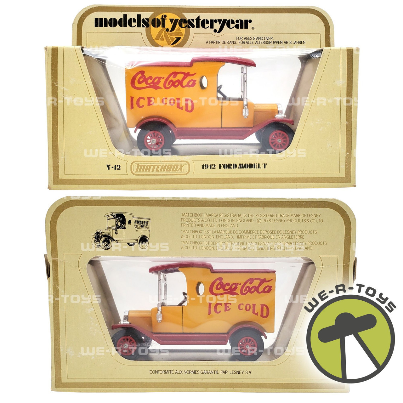 Models of Yesteryear Orange 1912 Ford Model T Coca-cola Matchbox 1978 NRFB