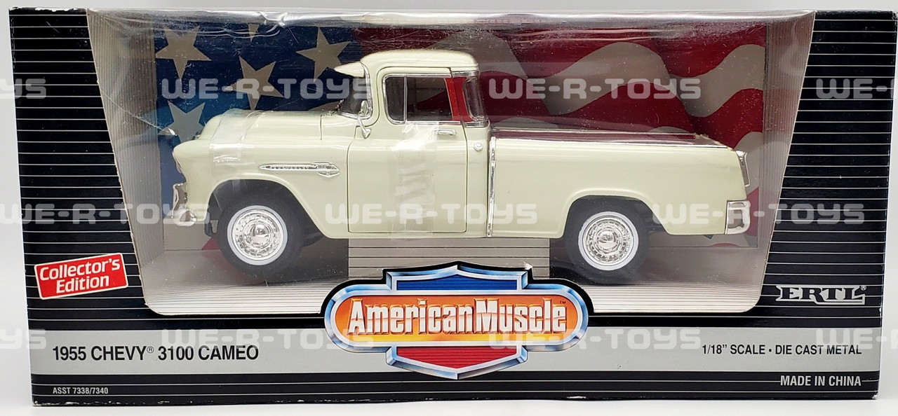 American Muscle 1955 Chevy 3100 Cameo White 1/18 Scale Vehicle ERTL 1994  NRFB