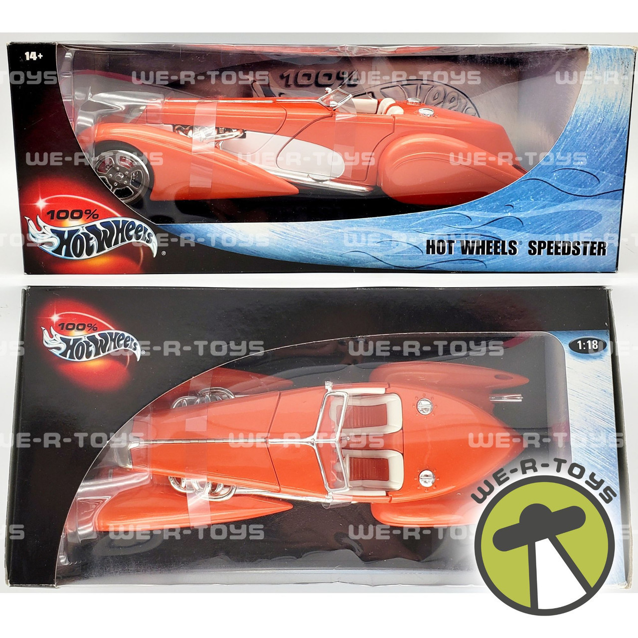 Hot Wheels 100% 1:18 Scale Orange Hot Wheels Speedster #53830 Mattel 2000  NRFB