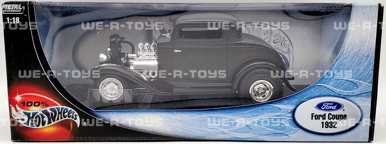 Hot Wheels 100% 1:18 Scale Black 1932 Ford Coupe #56924 Mattel