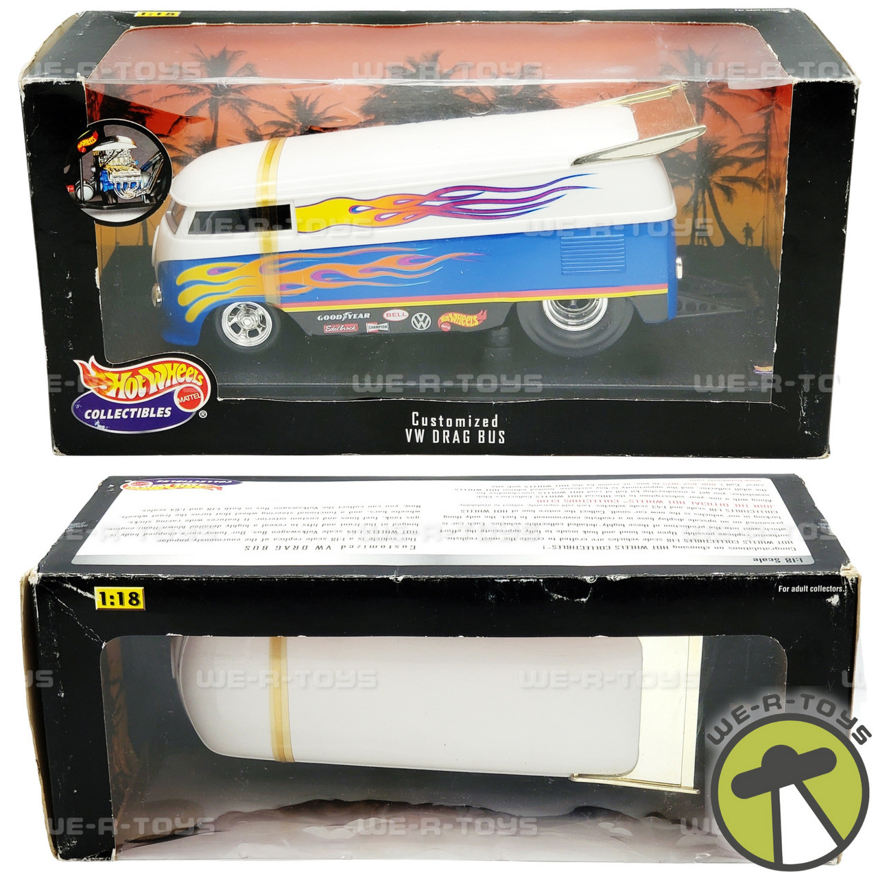 Hot Wheels Collectibles 1:18 Customized VW Drag Bus Vehicle Mattel