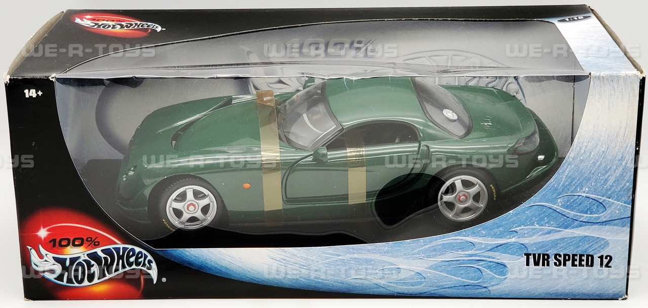 Hot Wheels 100% 1:18 Scale Green TVR Speed 12 Vehicle #50429