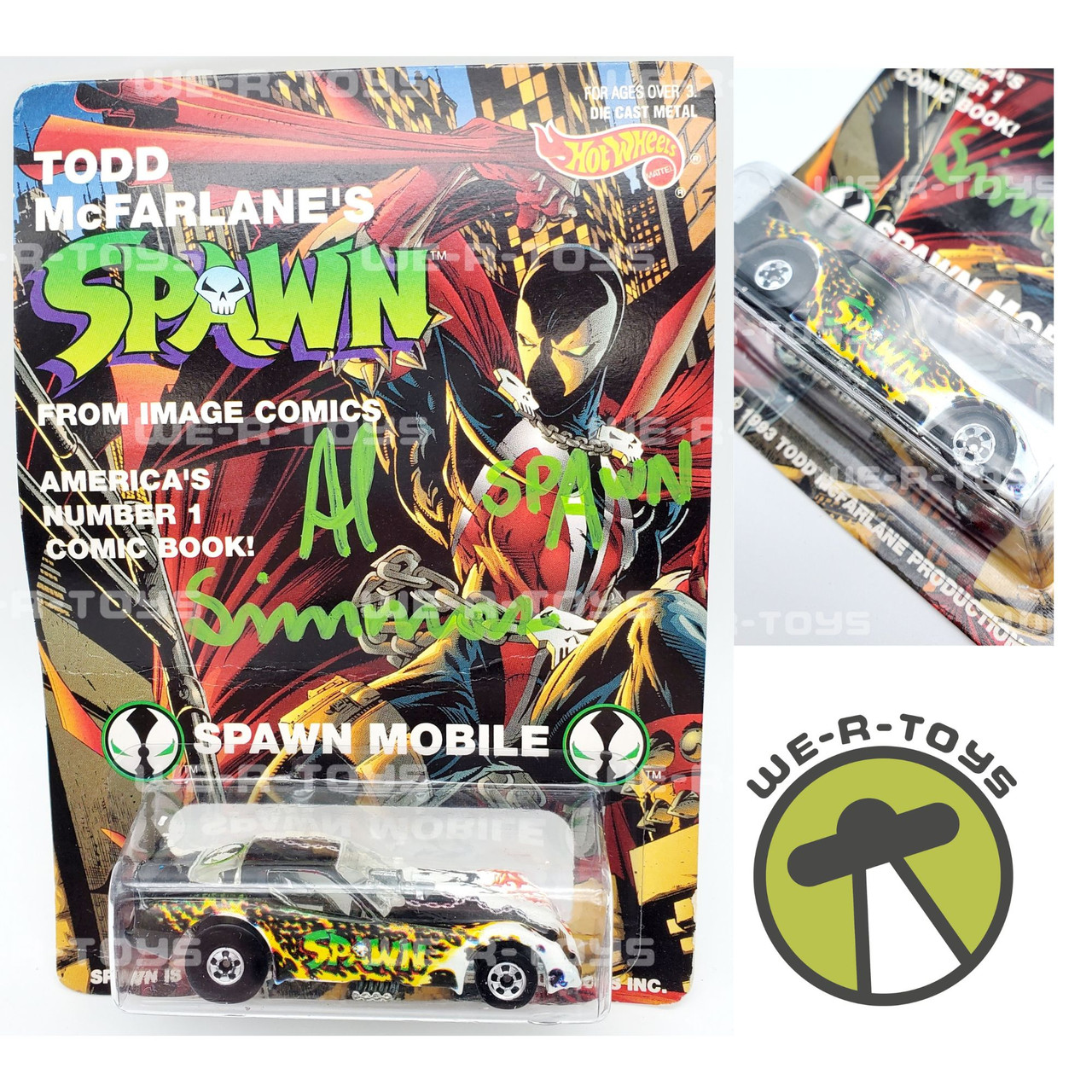 Spawn Hot Wheels Todd McFarlane AUTOGRAPHED by Al Simmons Mattel