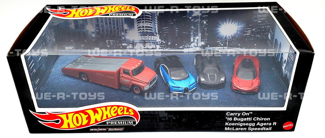 Hot Wheels Premium 3-car set with Carry On Truck Mattel #HCR54 2021 NRFB -  We-R-Toys