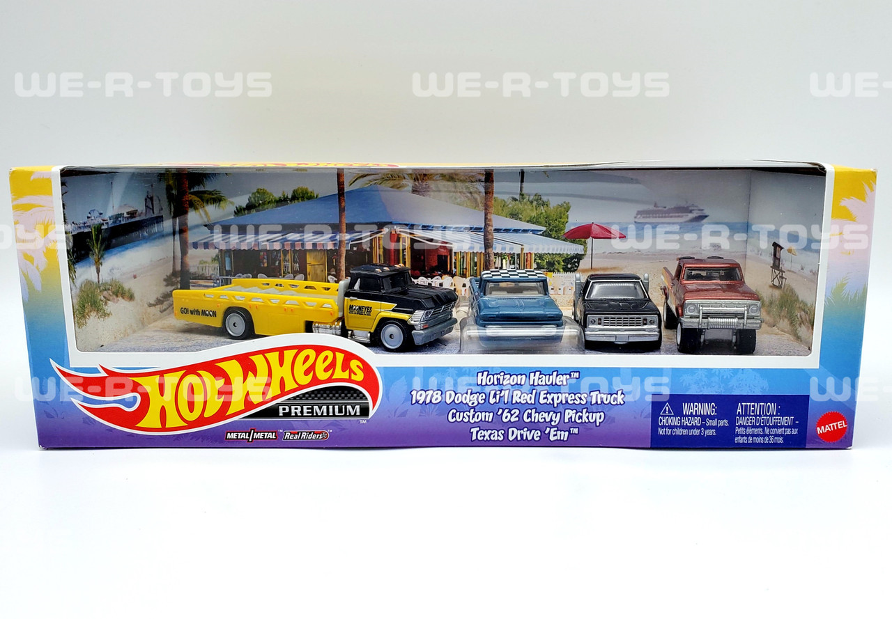 Hot Wheels Premium 3-car set with Carry On Truck Mattel #HCR54 2021 NRFB -  We-R-Toys