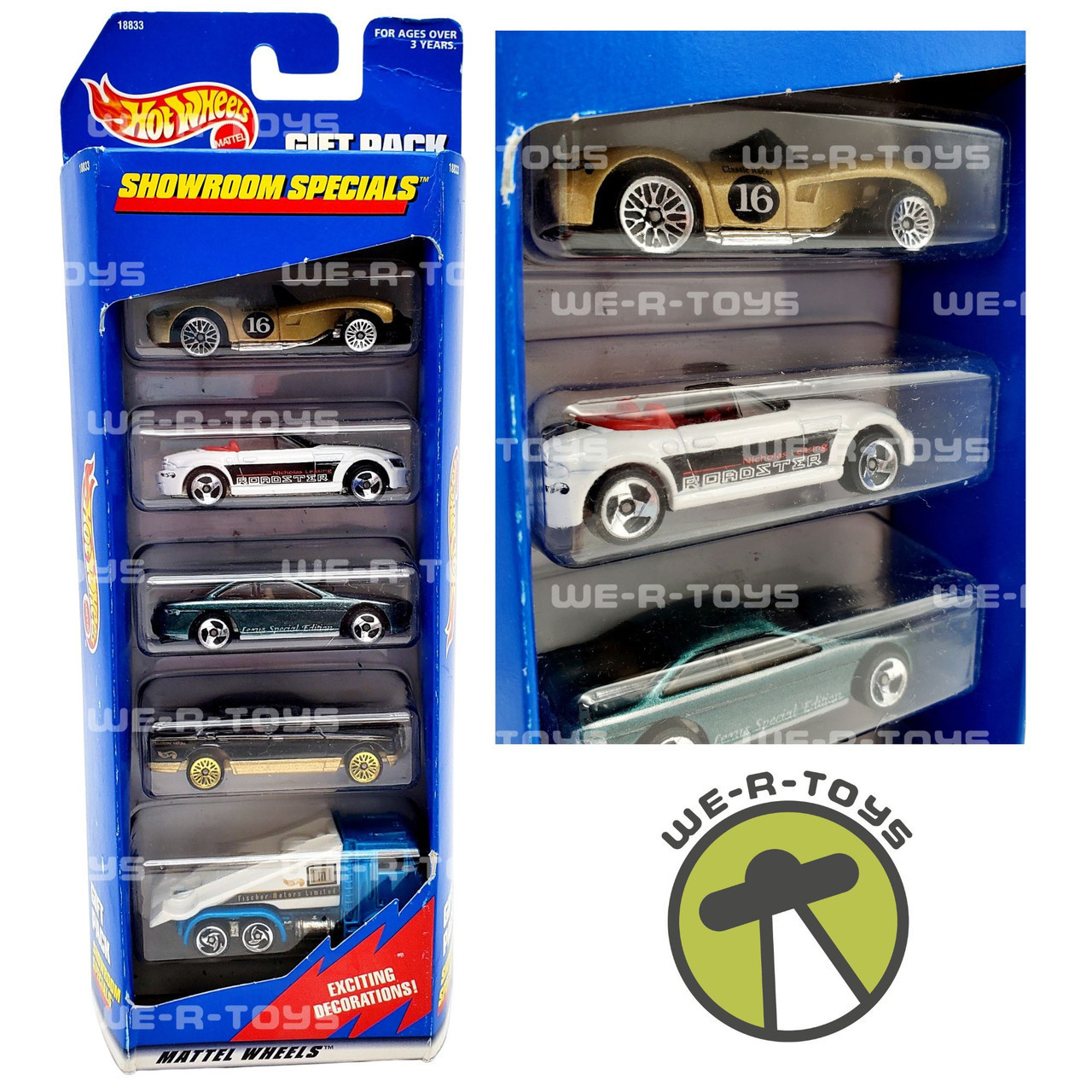 Hot Wheels Gift Pack Showroom Specials Set of 5 Cars #18833 Mattel 1997 NRFB