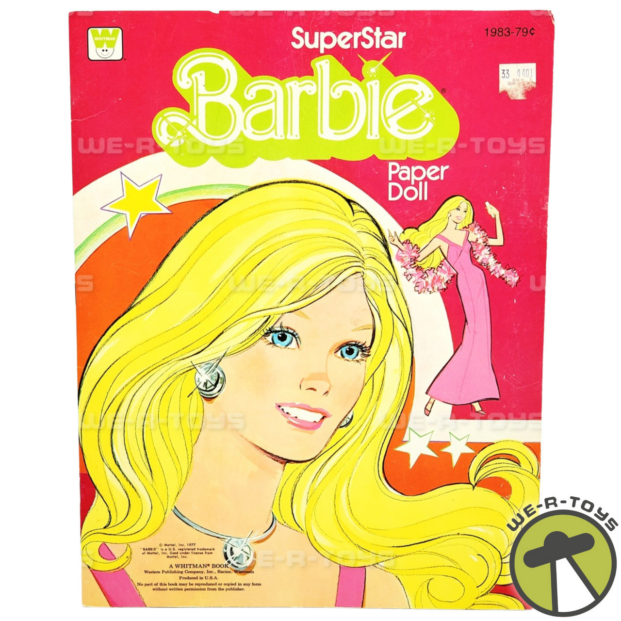 Superstar Barbie Paper Doll Vintage Whitman Mattel 1977 1983