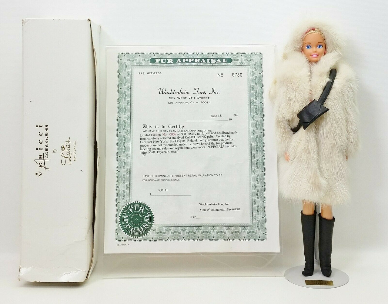 BARBIE IN LARA'S FUR ACCESSORIES NY MINK