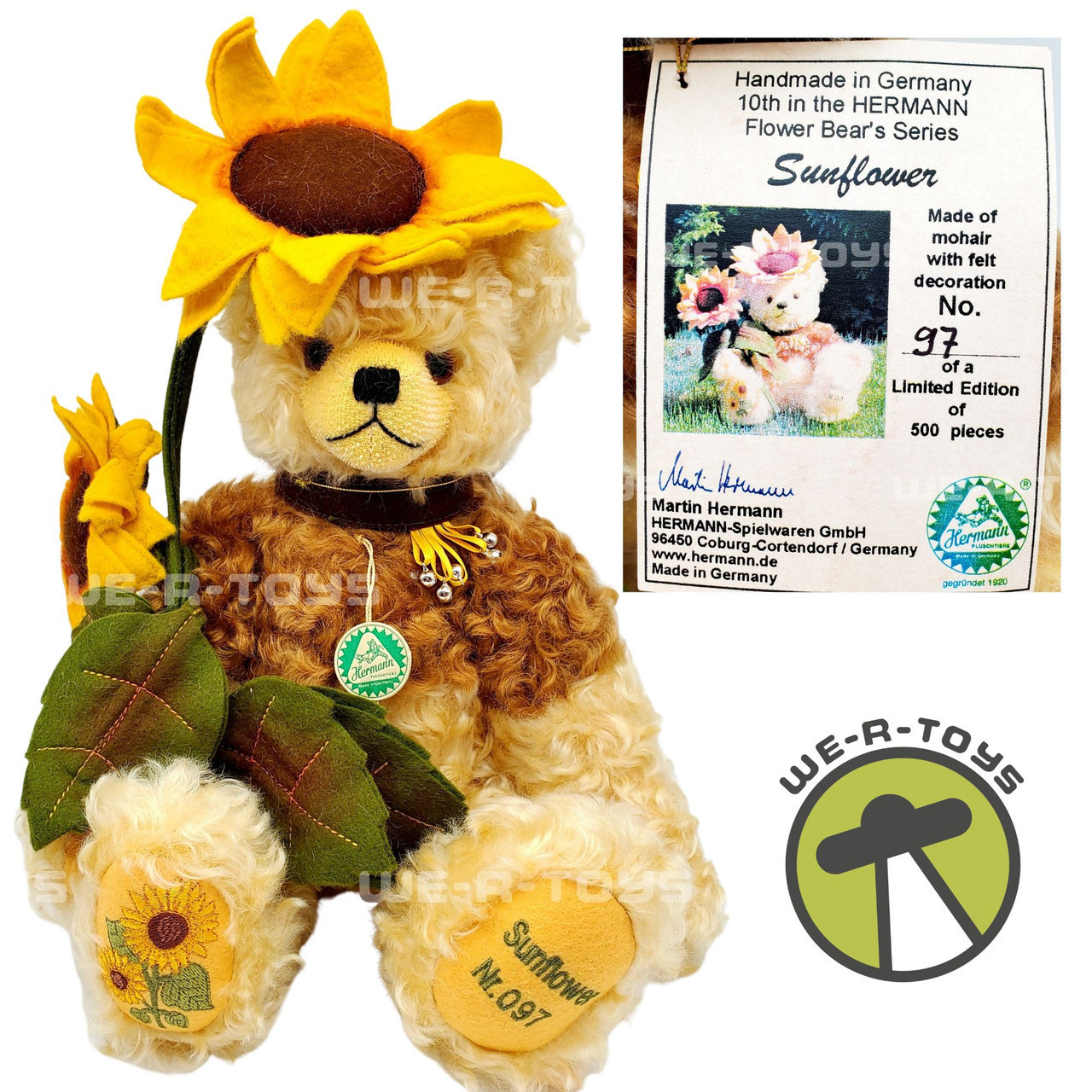 Hermann Teddy Sunflower Limited No. 097 of 500 10th in Flower Bear