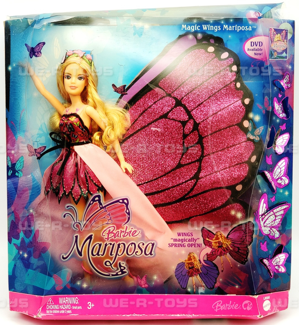 Barbie Magic Wings Mariposa Butterfly Fairy Doll 2007 Mattel L8585 NEW
