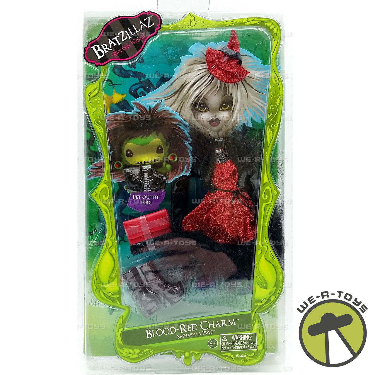 Bratzilla Glam Gets Wicked Blood-Red Charm Sashabella Paws Outfit MGA NRFB  - We-R-Toys