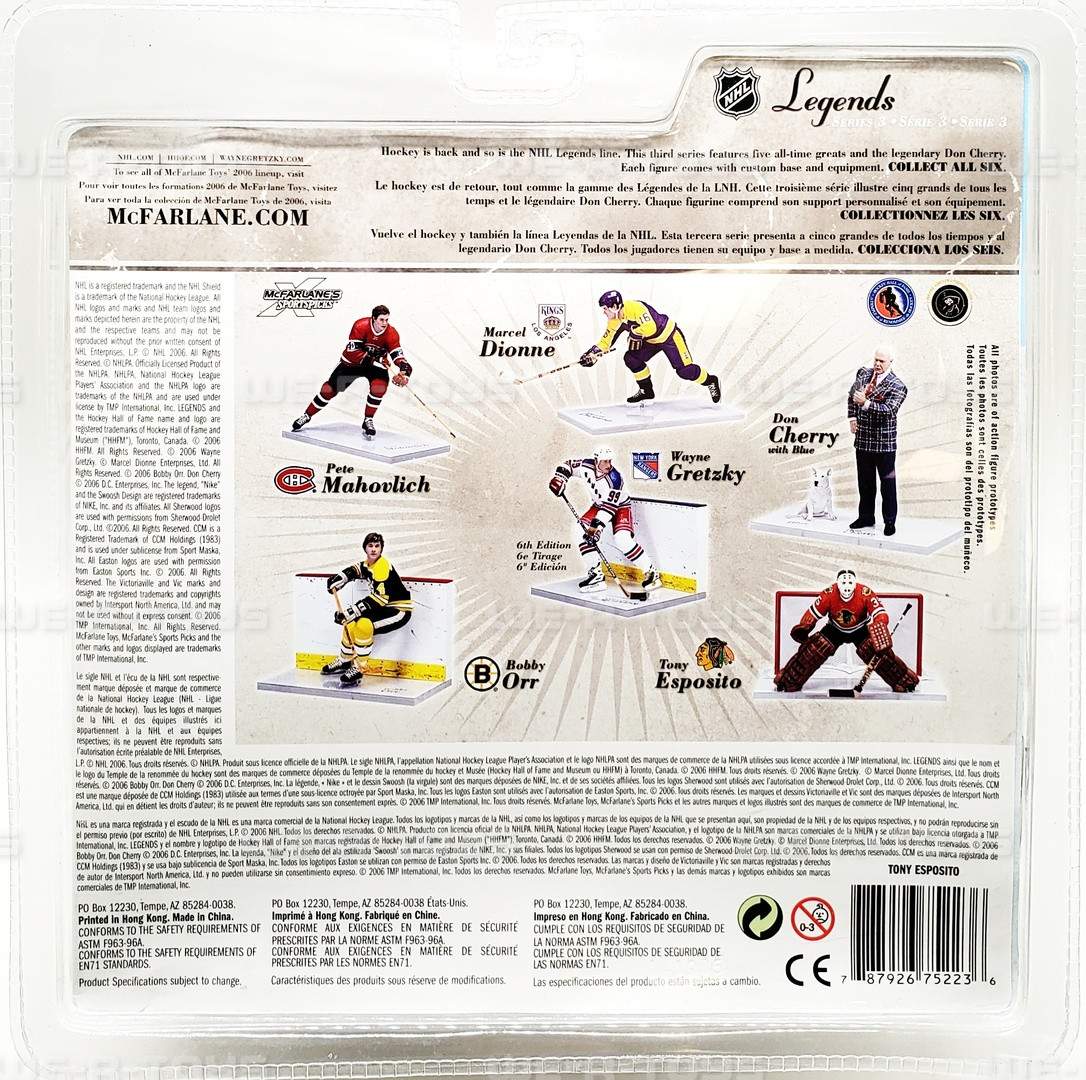 NHL Legends Tony Esposito Action Figure Chicago Blackhawks #35