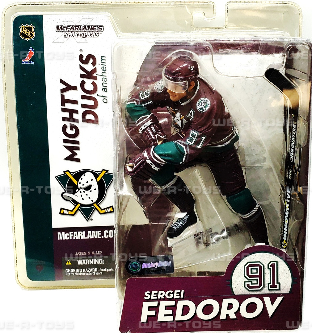 超稀少！未開封！NHLジョゼ・セオドアMEN OF THE ICE フィギュア NHL Series 9 Sergei Fedorov Action Figure Mighty Ducks of Anaheim